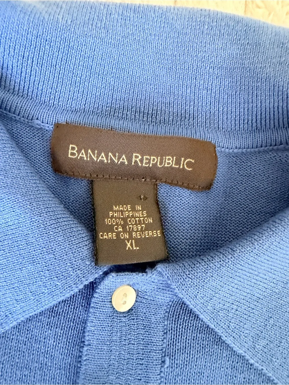 Banana Republic Men's Long-Sleeve Polo in Sky Blue